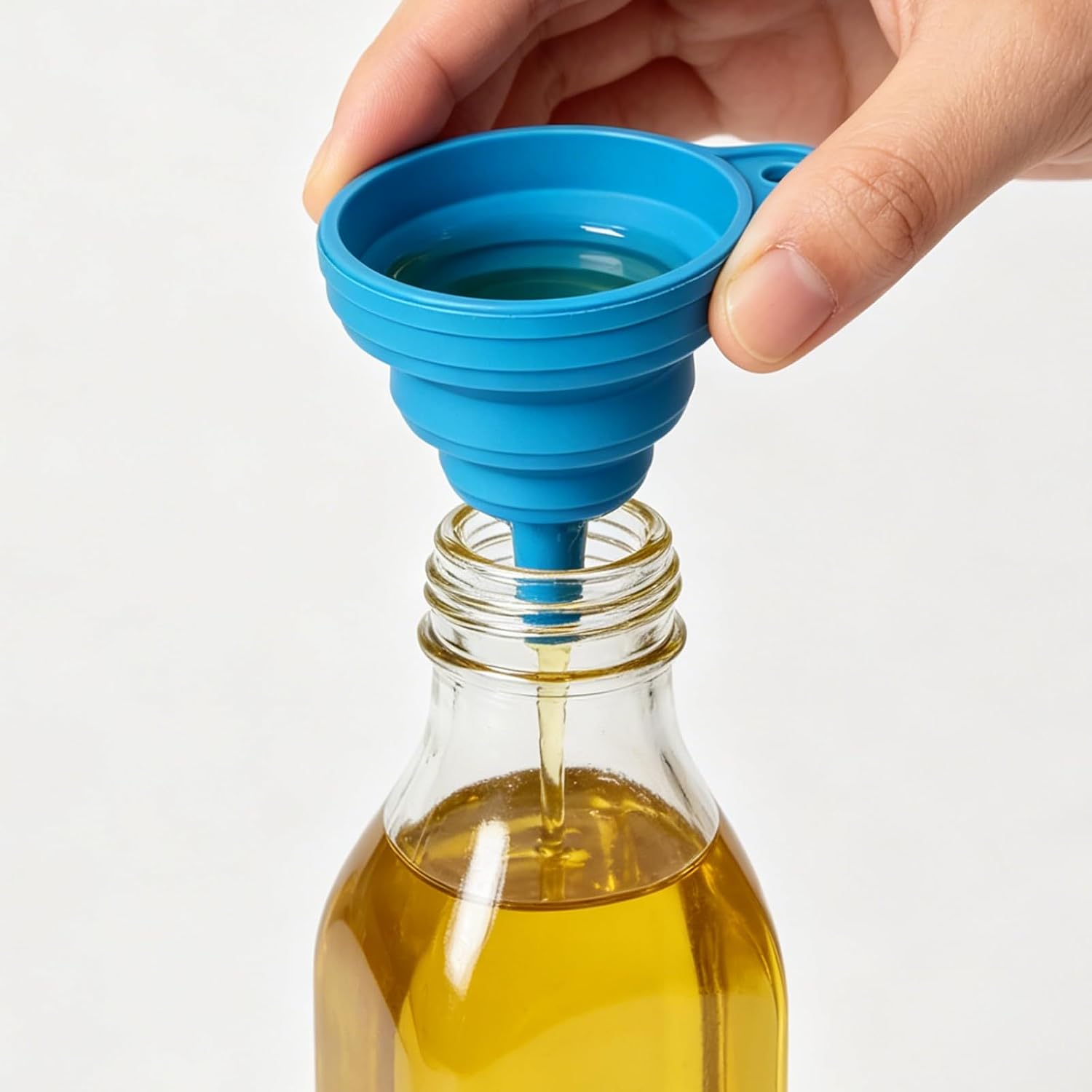 Foldable Silicone Funnel Set, 4 Pack — Collapsible Kitchen Funnels