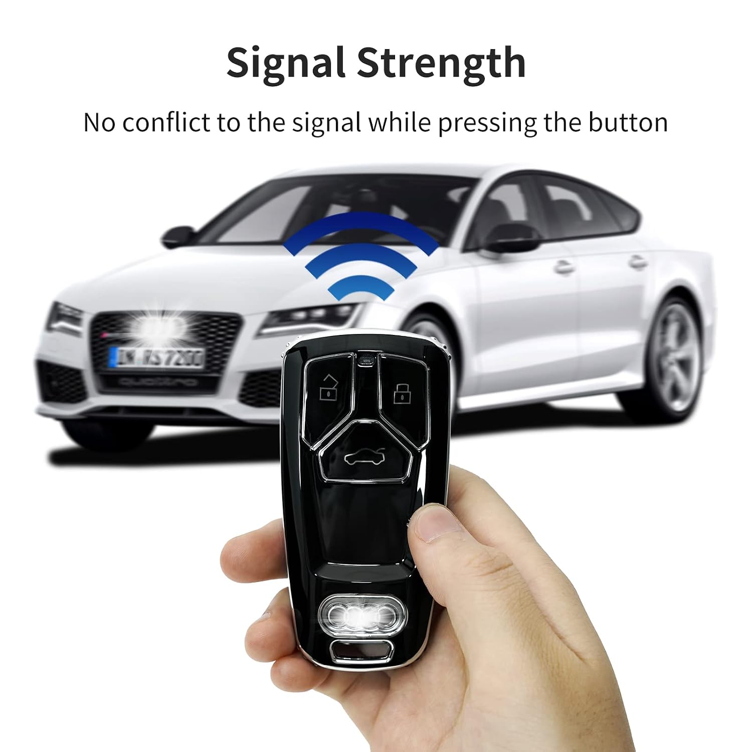 OFFCURVE Soft TPU Key Case for Audi — Black