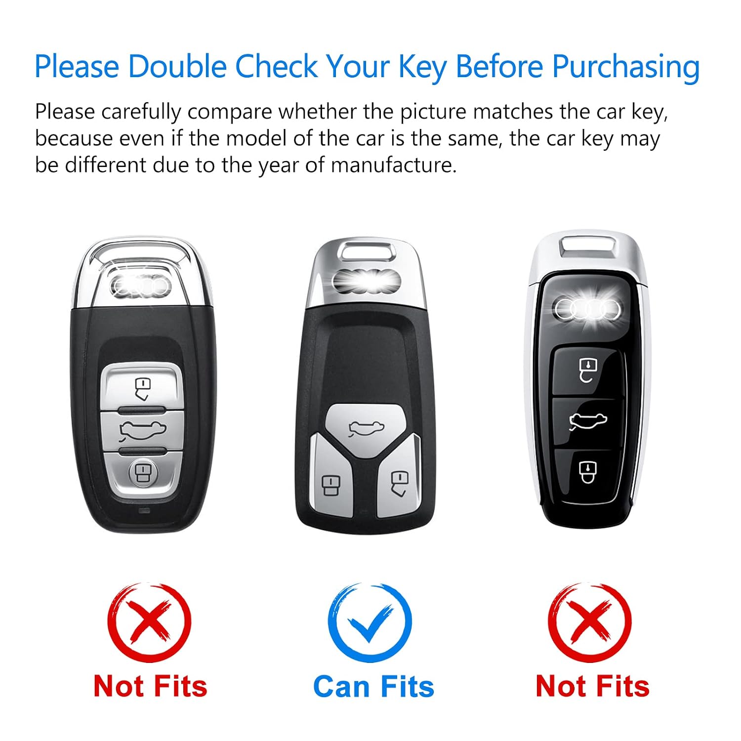 OFFCURVE Soft TPU Key Case for Audi — Black