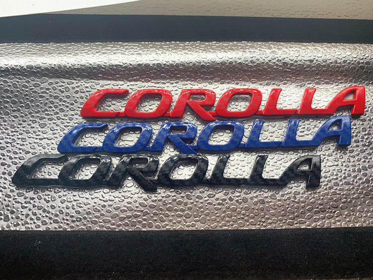 卡罗拉花冠车标COROLLA 英文字标后尾箱后备箱碳纤维车标志贴