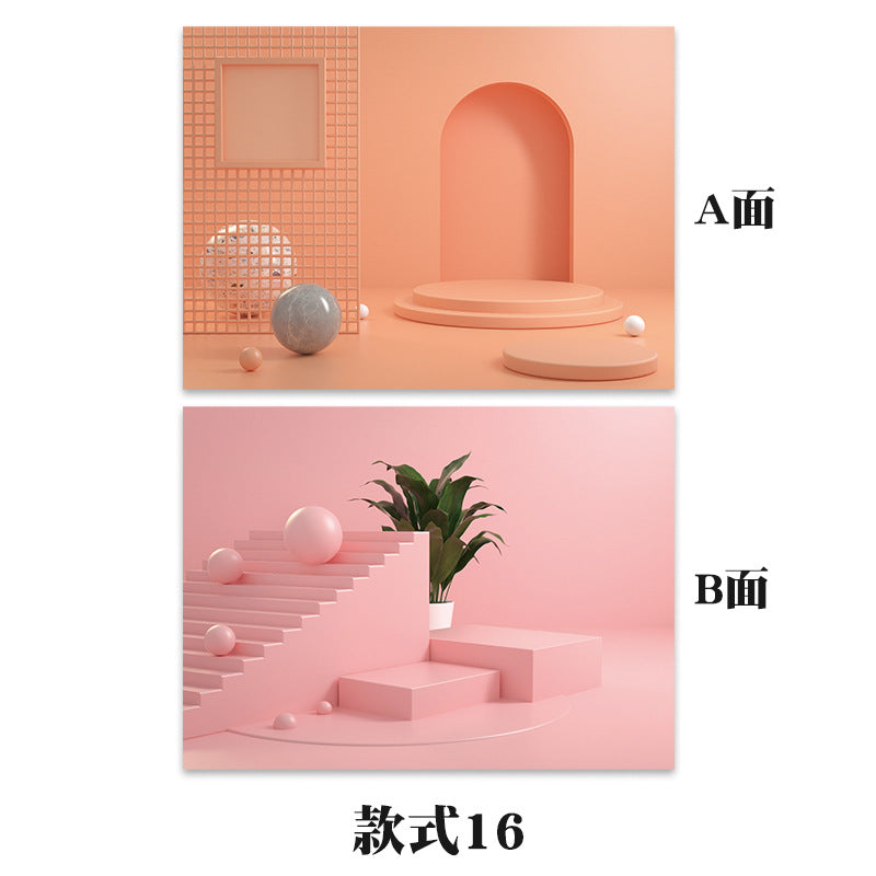 3D立体双面背景纸淘宝热卖拍照饰品美食摄影道具几何体背景道具