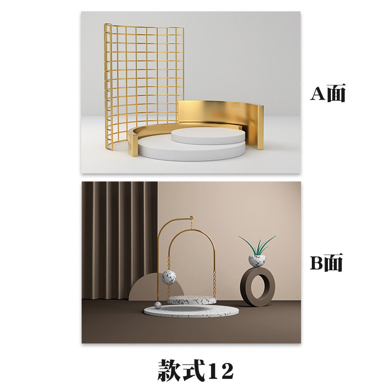 3D立体双面背景纸淘宝热卖拍照饰品美食摄影道具几何体背景道具