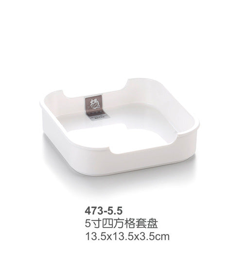 厂家批发密胺烤肉盘火锅盘子菜盘串串香自助餐盘配菜塑料碟长方形