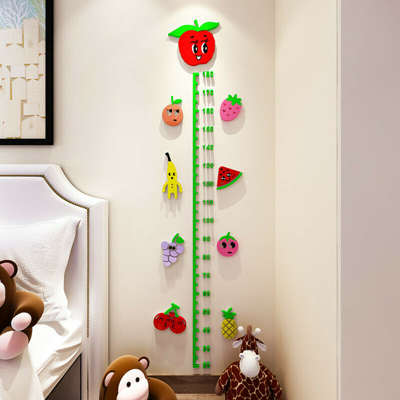 Kids Rooms Giraffe Height Measure Wall Stickers 3D Sunflower Home Bedroom Decors