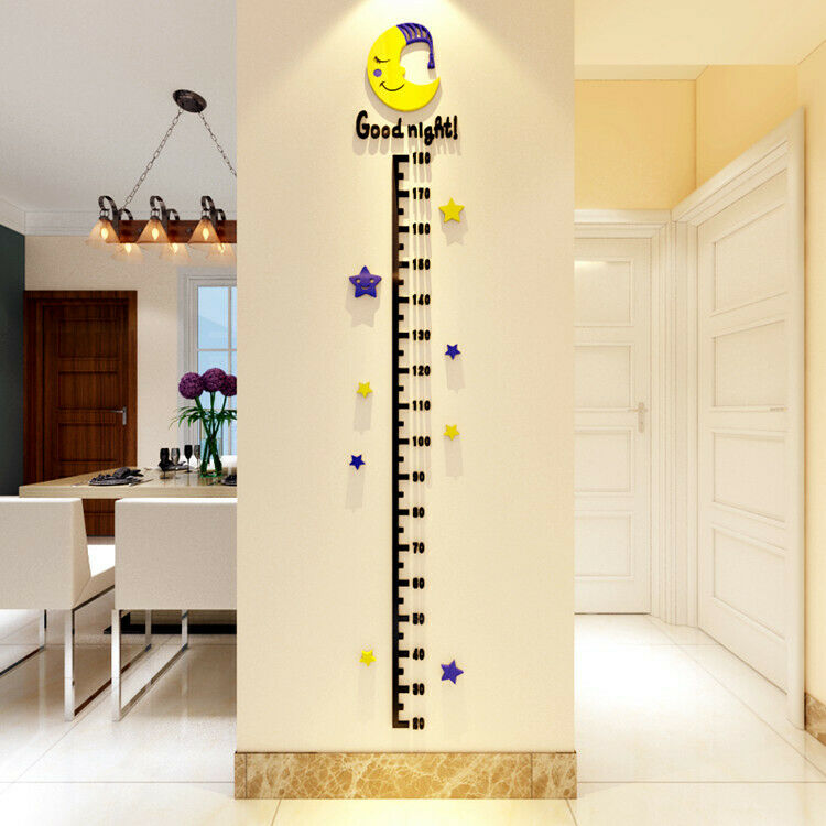 Kids Rooms Giraffe Height Measure Wall Stickers 3D Sunflower Home Bedroom Decors