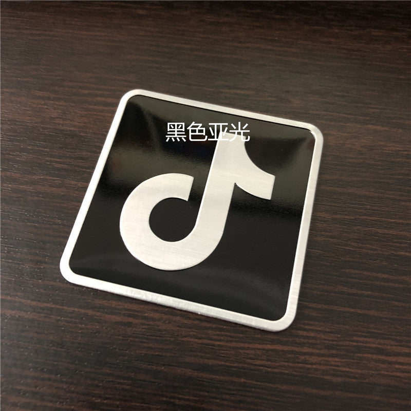 抖音金属车标尾标侧贴抖音抖友车贴汽车个性车身贴装饰贴