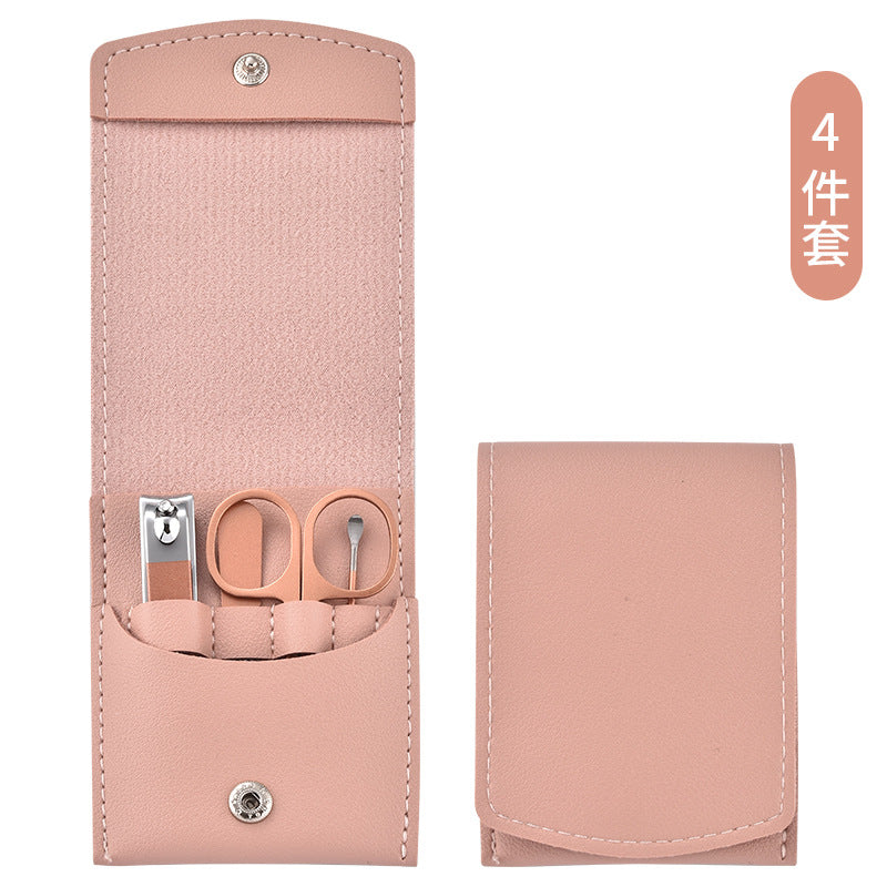 不锈钢指甲刀斜口指甲剪美甲工具指甲钳套装粉刺针眉毛剪修脚刀