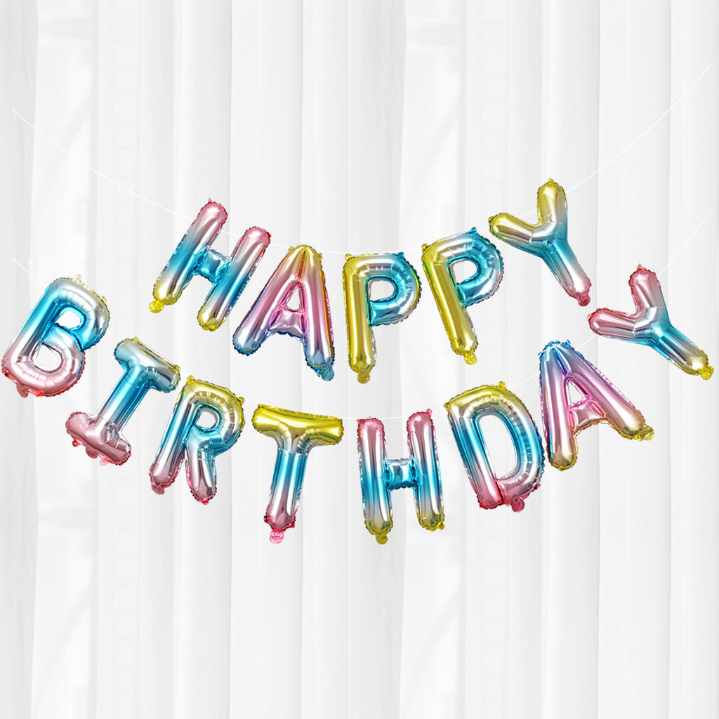 16c字母HAPPYBIRTHDAY儿童生日气球生日快乐派对铝膜气球装饰布置