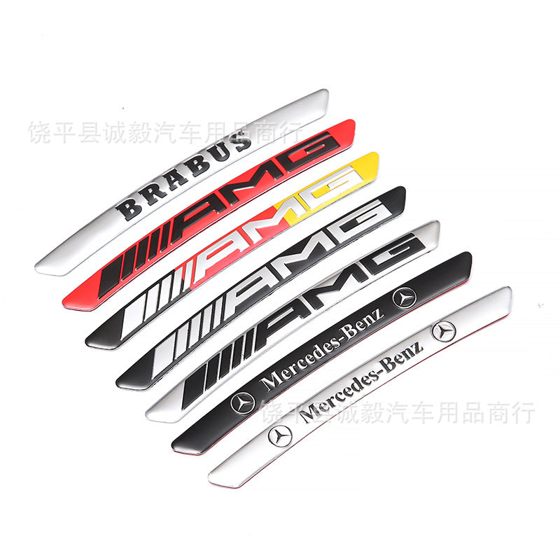 适用于奔驰轮毂贴纸AMG BRABUS轮眉铝标 轮胎装饰贴金属E级C级S级
